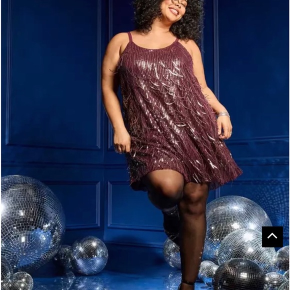 torrid Dresses & Skirts - Torrid mini Sparkling Purple Fringe Dress NWT size 18-20, 2x